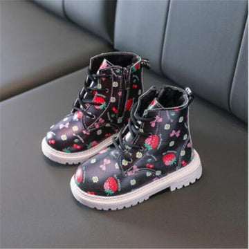 Girl Baby Warm and Stylish Strawberry Leather Boots